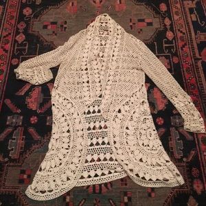 Free People crochet long cardigan
